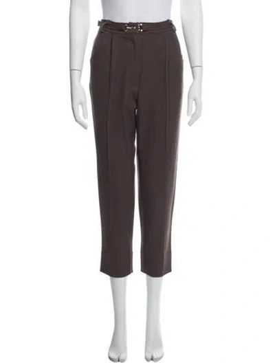 Pre-owned Petite Studio Nyc Straight Leg Pants In Brown