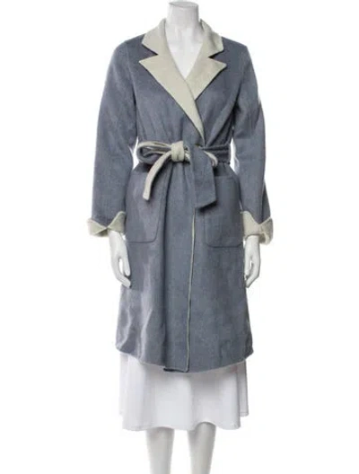 Pre-owned Petite Studio Nyc Trench Coat In Blue