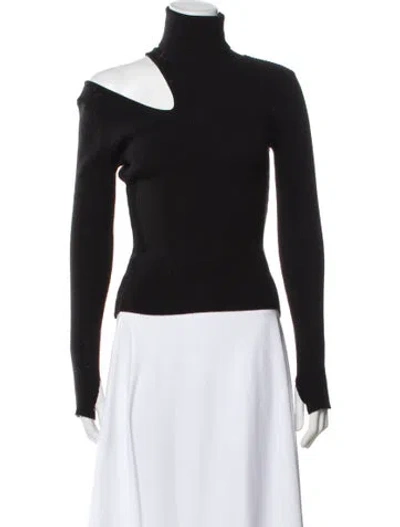 Pre-owned Petite Studio Nyc Turtleneck Long Sleeve Top In Black