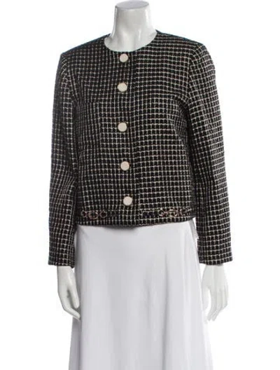 Pre-owned Petite Studio Nyc Tweed Pattern Evening Jacket In Black