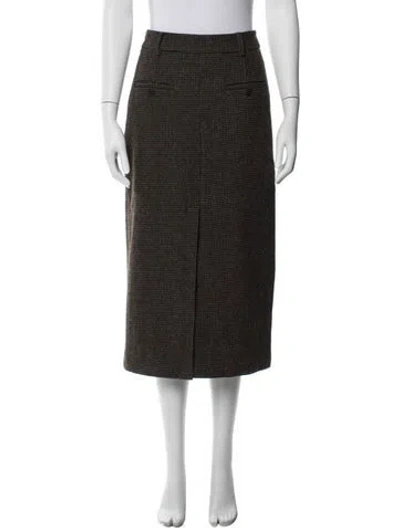 Pre-owned Petite Studio Nyc Tweed Pattern Midi Length Skirt In Black