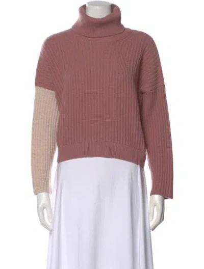 Pre-owned Petite Studio Nyc Wool Turtleneck Sweater In Pink