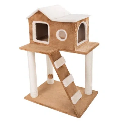 Petmaker 35in Cat Tree With House, Brown In Brown;beige