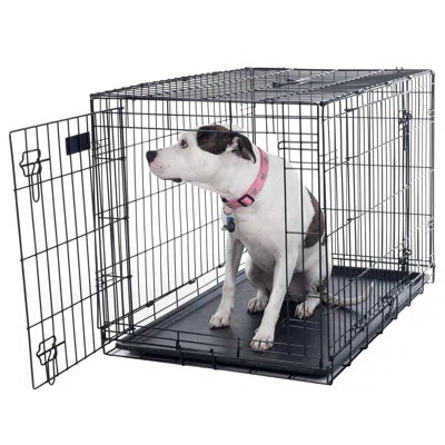 Petmaker 36-inch Double Door Dog Crate, Black