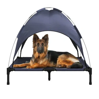 Petmaker 36x30 Elevated Dog Bed With Canopy, Blue
