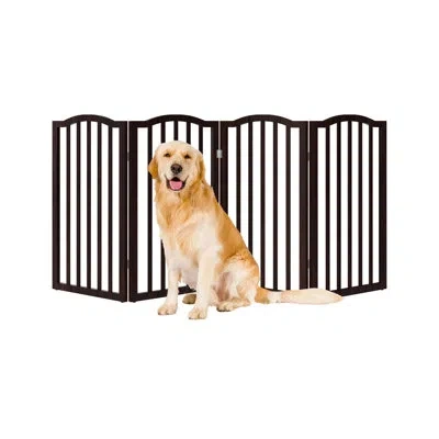 Petmaker 4-panel Indoor Foldable Pet Gate In Brown