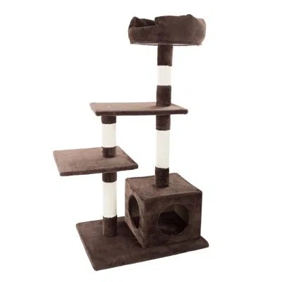 Petmaker 4-tier Cat Tree With Penthouse Condo In Brown;beige
