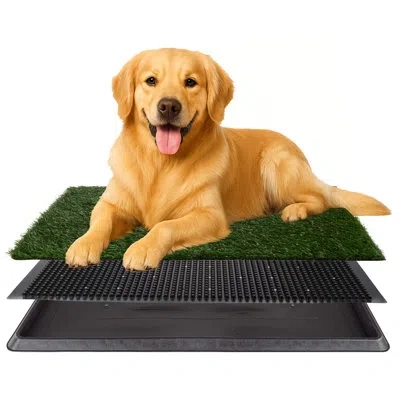 Petmaker Artificial Grass Puppy Pee Pad For Dogs And Small Pets With Tray Washable 3-layer Reusable Indoor Do