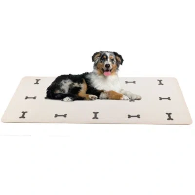 Petmaker Dog Mat For Food And Water, Crate Pad, And Floor Protector - Pvc Memory Foam Pad With Non-slip Botto In Dog Bones