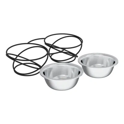Petmaker Large Elevated Pet Bowls With Stand In Black;silver