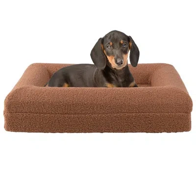 Petmaker Orthopedic Dog Bed - Dog Bed With Supportive Bolster, Nonslip Bottom, And Removable Washable Cover - In Brown