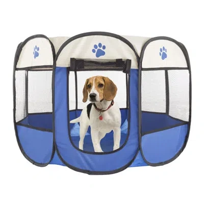 Petmaker Portable Medium Puppy Play Pen In Blue
