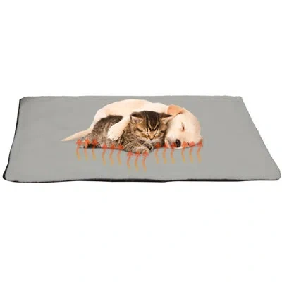 Petmaker Self Warming Cat Mat - Thermal Dog Crate Pad With Removable Washable Sherpa Cover And Reflective Ins In Gray