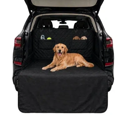 Petmaker Suv Cargo Liner For Dogs - Non-slip Water Resistant Pet Cargo Cover With Bumper Flap Protector And S In Black