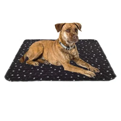 Petmaker Washable Pee Pads For Dogs - 2-pack Reusable Puppy Pads For Dog Potty Training, Whelping, Or Crate - In Black With Gray Paw Prints
