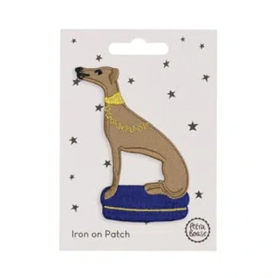 Petra Boase Patch Iron On Whippet Dog In Animal Print
