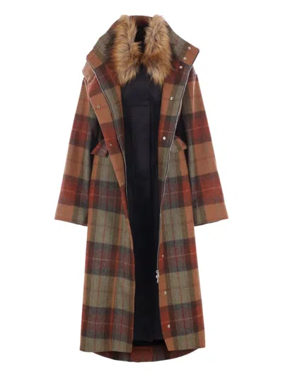 Petra Fargerstrom Faux-fur Collar Coat In Brown