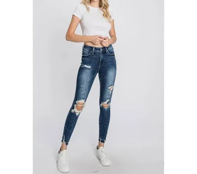 Petra153 Avery High Rise Distressed Skinny Jeans In Blue