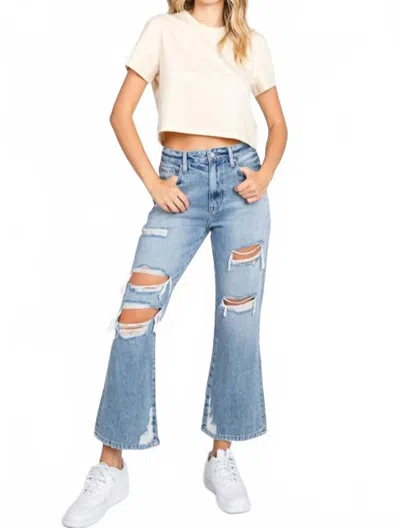 Petra153 Distressed High Rise Vintage Cropped Jean In Blue