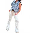Petra153 Mid Rise Stretch Classic Bootcut Jeans In White In White