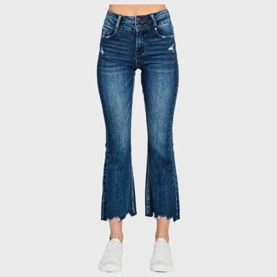 Petra153 Parker High Rise Crop Jeans In Vintage Dark In Blue