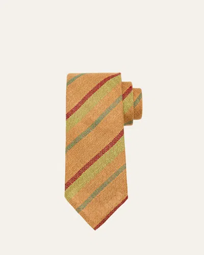 Petronius 1926 Men's Limited Edition Linen Multi-stripe Tie