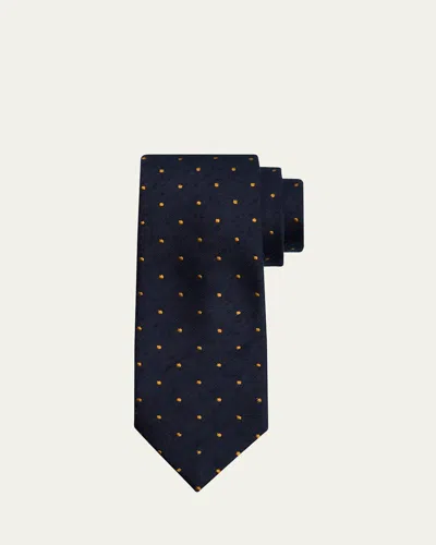 Petronius 1926 Men's Polka Dot Silk Tie In Blue