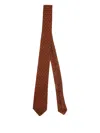 Petronius Geometric-pattern Wool Tie In Brown