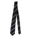 Petronius Striped Wool Tie In Black