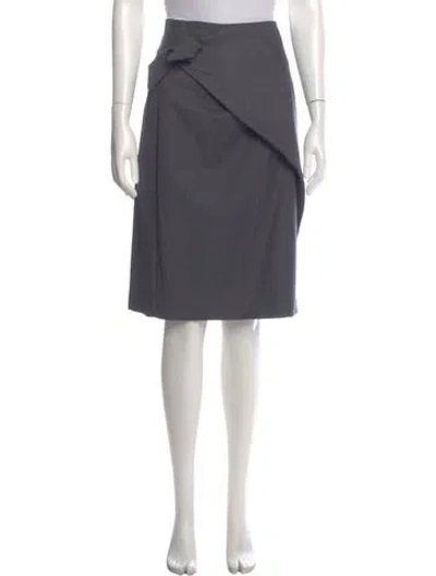 Pre-owned Petrovitch & Robinson Wool Knee-length Skirt In Gray