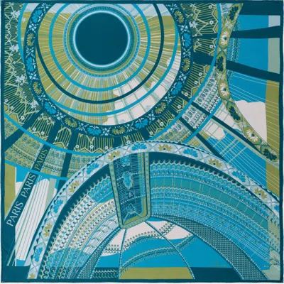 Petrusse Women's Green Silk Square Scarf - Sous Le Ciel De Paris Reseda Emerald