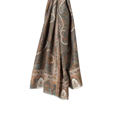 Petrusse Women's Green Wool Stole - Merveille Khaki