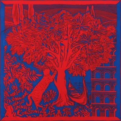Petrusse Women's Red Wool Scarf - Olivier Royal Blue