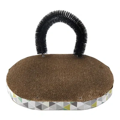 Petstages Scratch & Groom Corrugated Cat Scratch Pad With Catnip In Brown