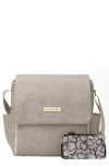 Petunia Pickle Bottom Babies' Boxy Backpack Diaper Bag In Grey Matte Leatherette