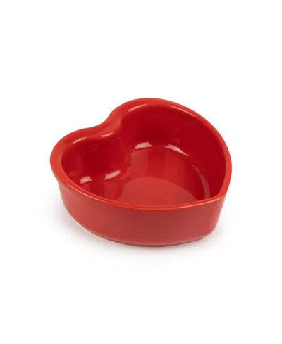 Peugeot Appolia Ceramic 5.25" Heart Ramekins In Red