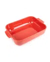 Peugeot Appolia Rectangular Ceramic Baking Dish, 10" X 8" In Red