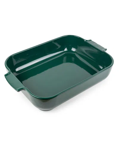 Peugeot Appolia Rectangular Ceramic Baking Dish, 13" X 11" In Green