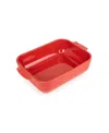 Peugeot Appolia Rectangular Ceramic Baking Dish, 8" X 6" In Red