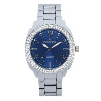 Peugeot Boyfriend Round Crystal Bracelet Watch- 40mm In Blue