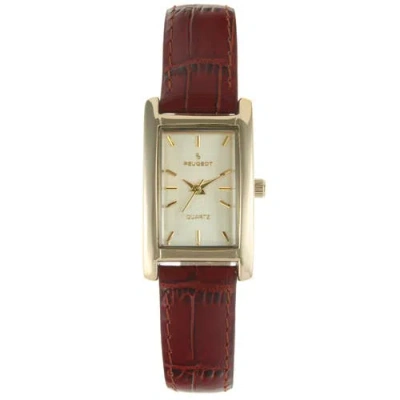 Peugeot Classic Rectangular Leather Watch- 34x20mm In Multi