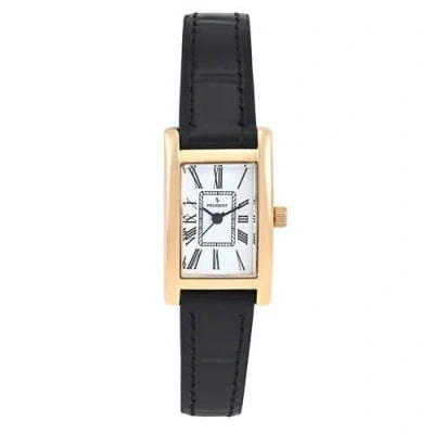 Peugeot Classic Rectangular Leather Watch- 34x20mm In Black