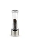 Peugeot Daman Acrylic Pepper Mill, 8" In Clear/silver In Silver