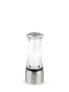Peugeot Daman Acrylic Salt Mill, 8" In Clear/silver In Silver
