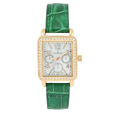 Peugeot European Crystal Square Tank Watch- 35x30mm In Multi