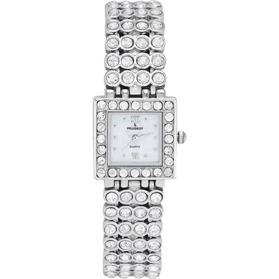 Peugeot Jeweled Swarovski Strands Bracelet Watch- 22mm In Metallic