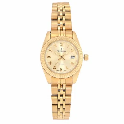 Peugeot Luxury Small Face Fluted Bezel Bracelet Watch- 25mm In Gold