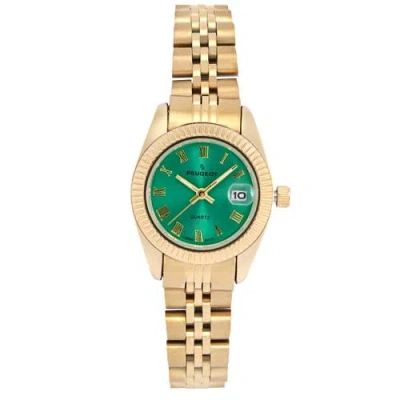 Peugeot Luxury Small Face Fluted Bezel Bracelet Watch- 25mm In Gold