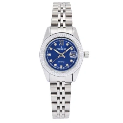 Peugeot Luxury Small Face Fluted Bezel Bracelet Watch- 25mm In Silver
