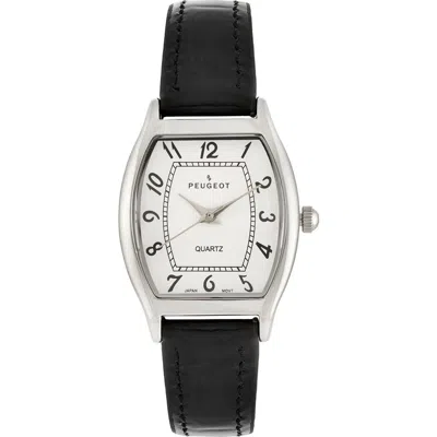 Peugeot Modern Cushion Leather Watch- 26x32mm In Black